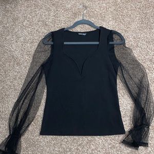 Sheer sleeve long sleeve